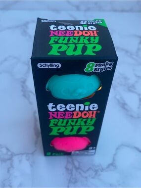 Teenie Funky Pup NeeDoh Squeeze Toy Neon Stress Ball Set of 3 Exact Style NEW
